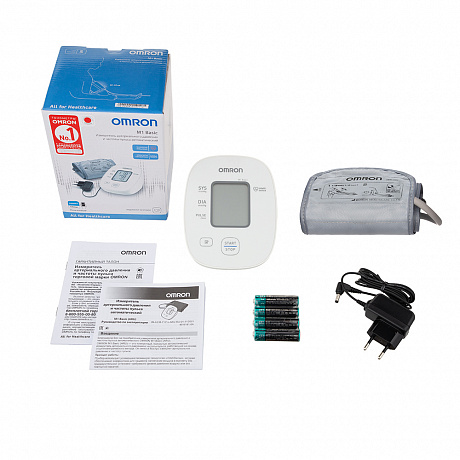 Тонометр Omron M1 Basic автоматический с адаптером и манжетой 22-32 см. Изображение 4 из 4