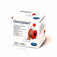 Пластырь Omniplast фиксирующий из текстильной ткани 2,5см х 9,2м.