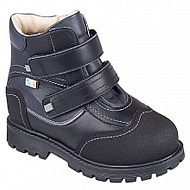 Ботинки ортопедические Твики с мехом для мальчиков TW-543-17 черный/серый.
