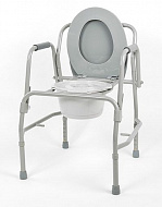 Кресло-туалет нескладное со спинкой и откидными поручнями 10583.
